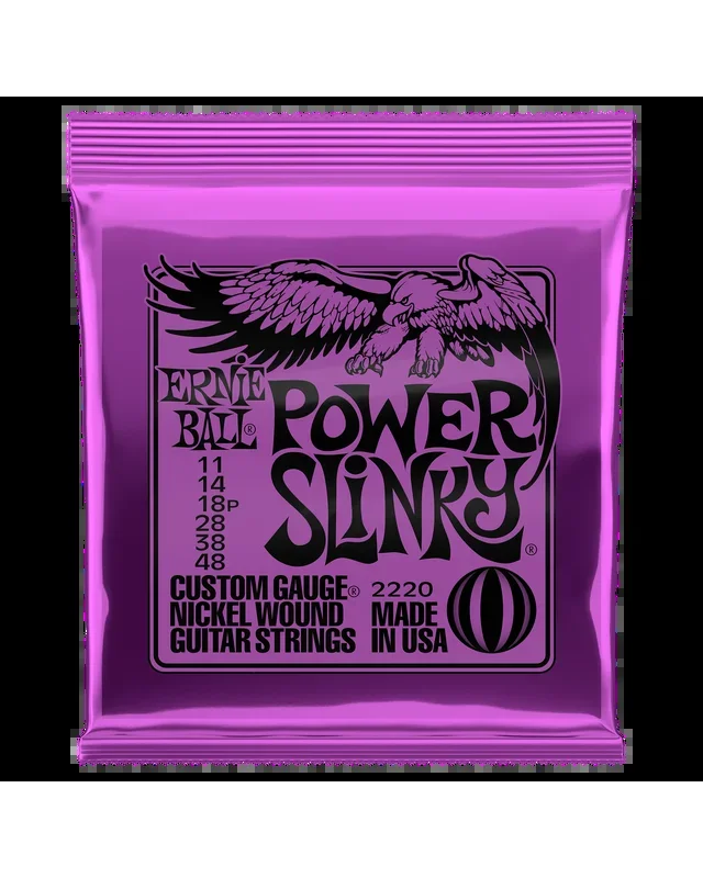 Ernie Ball 2220 Nickel Roundwound Power Slinky Gauges .011-.048 Electric Guitar Strings