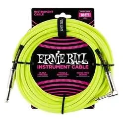 Ernie Ball Braided Instrument Cable – 18ft Neon Yellow