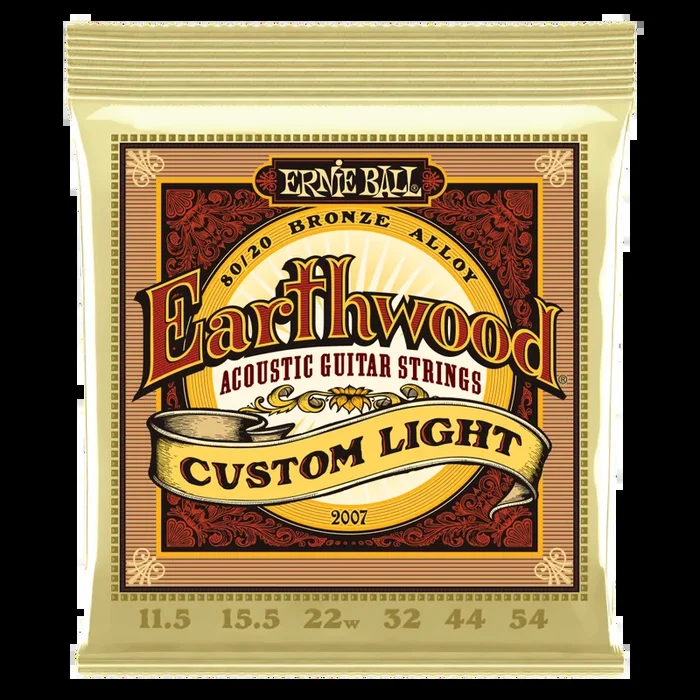 Ernie Ball Custom Light Earthwood 80/20 Bronze Acoustic Guitar Strings 11.5-54 Gauge