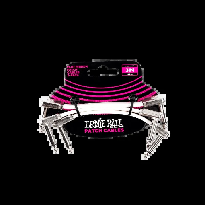 Ernie Ball Flat Ribbon Patch Cables, White