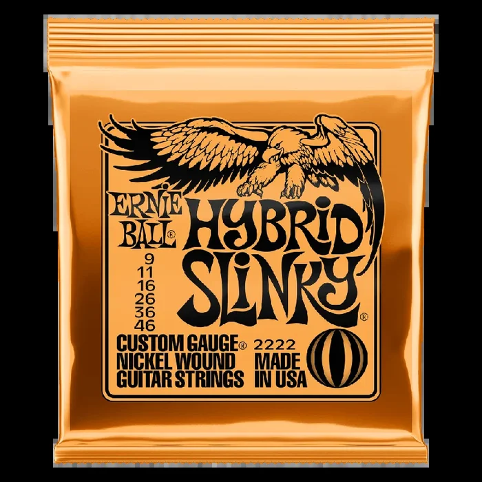 Ernie Ball Hybrid Slinky Nickel Wound Electric Guitar Strings, 9-46 Gauge