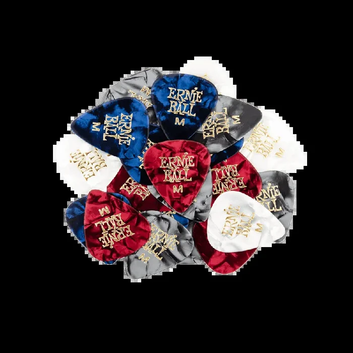 Ernie Ball Medium Assorted Color Pearloid Cellulose Picks bag of 144