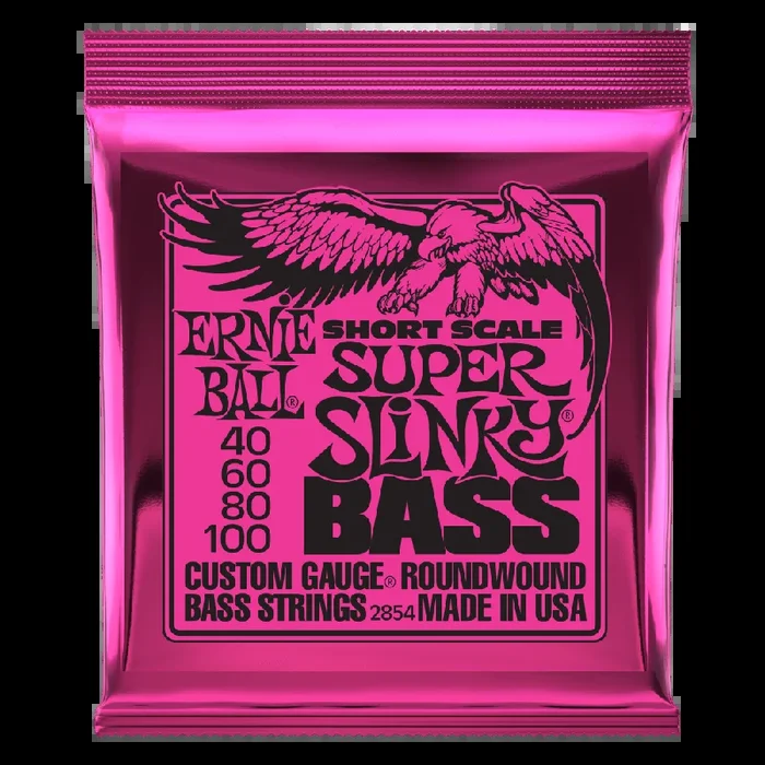 Ernie Ball Super Slinky Nickel Wound Short Scale Bass Strings-45-100 Gauge