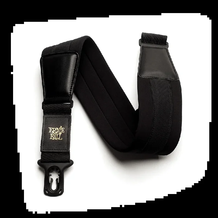 Ernie Ball Wide Neoprene Polylock Comfort Guitar Strap, Black