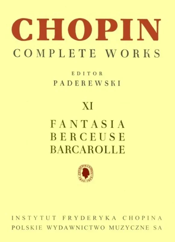 Fantasia Berceuse Barcarolle Ed Paderewski Cw Xi (Softcover Book)