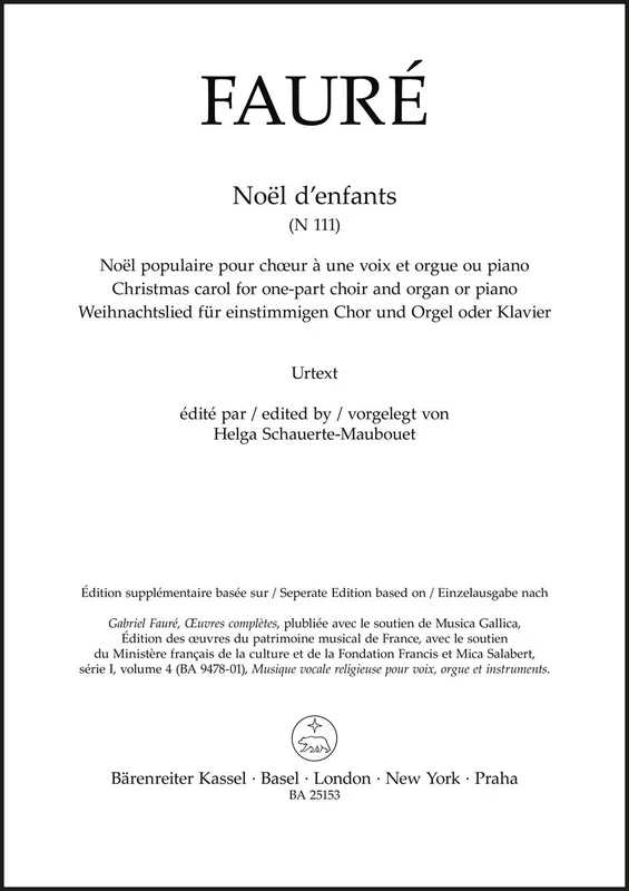 Fauré: Noël d’enfants, N 111