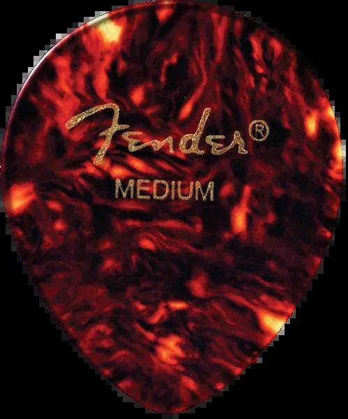 Fender Classic Celluloid 347 Shape Picks, Tortoise Shell, Heavy, 12 Count