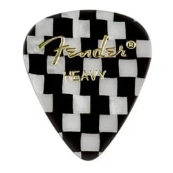 Fender Premium Celluloid Picks, 351 Shape – Heavy, Checker, 12-Pack