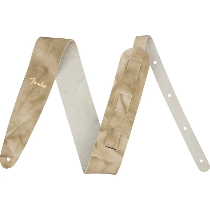 Fender Tie Dye Leather Guitar Strap, Natural