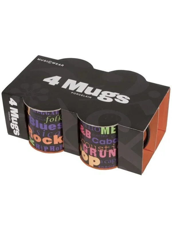 Fine China Mug Music Genres 4 Pack