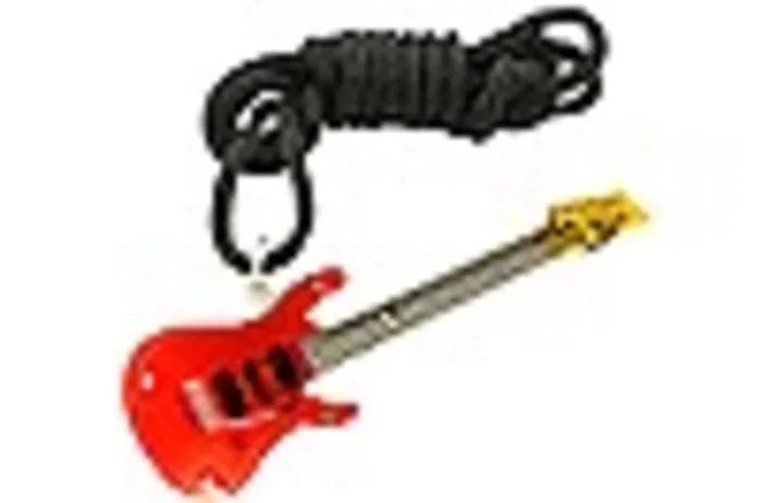 Flashing Pin Necklace Red Guitar