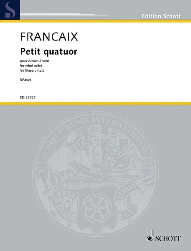 Francaix – Petit Quatour Wind Octet Score/Parts Book