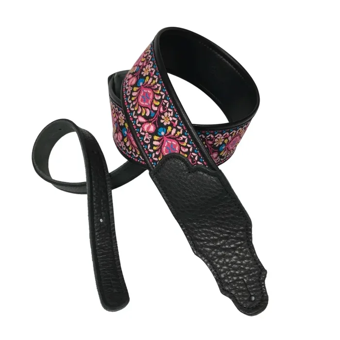 Franklin Strap Retro Folk Deluxe Guitar Strap – Pink