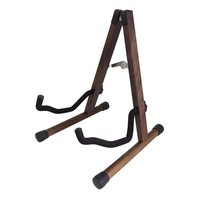 Fretz ‘Woodie 5’ Wooden Folding A-Frame Acoustic and Electric Guitar Stand (Walnut)