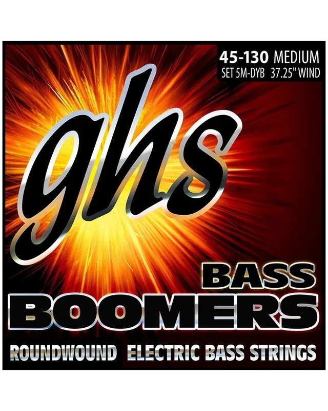 GHS 5M-Dyb Bass Boomers 5-String Nickel-Plated Steel Medium Gauge Electric Bass Strings, Long Scale