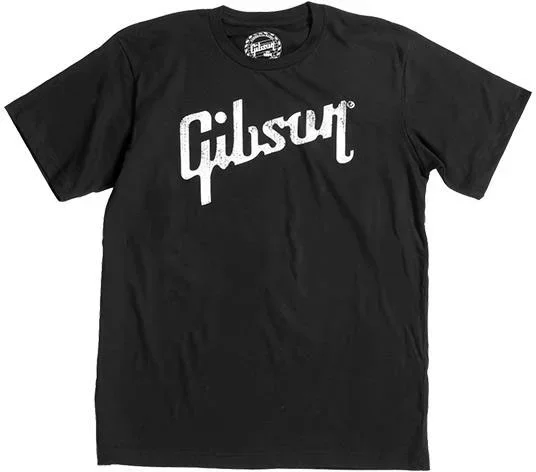 Gibson Distressed Gibson Logo T (Black) Large