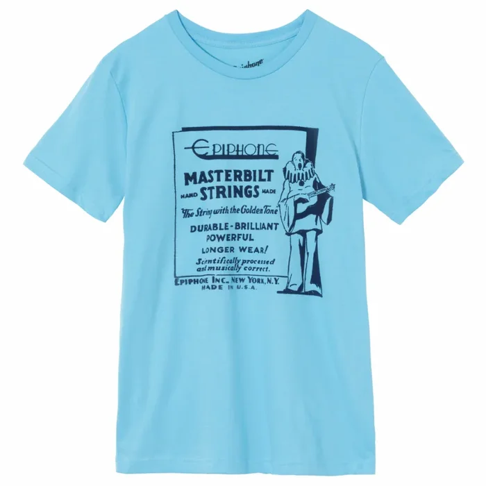 Gibson Masterbuilt Strings Tee, Sky Blue, 2XL