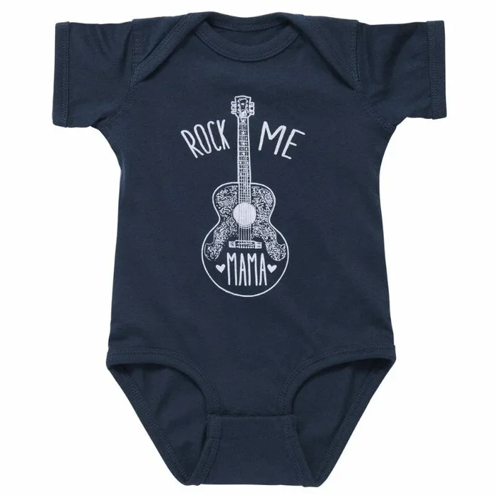 GIBSON ROCK ME MAMA BABY ONESIE HEATHER BLUE 6/12M 100% COTTON