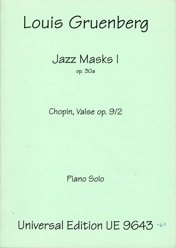 Gruenberg: Jazz Masks I, Op. 30a