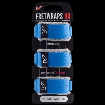 Gruv Gear FretWraps HD ‘Sky’ String Muters 3-Pack (Blue, Extra Large)