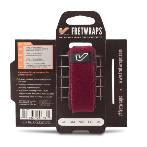 Gruv Gear FretWraps HD “Wine” Guitar String Muters/Dampeners 1-Pack (Burgundy, Extra Large)
