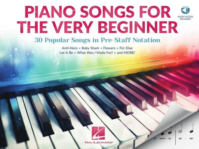 HAL LEONARD 01268919 Piano Songs for the Very Beginner – 30 Popular Songs in Pre-Staff Notation