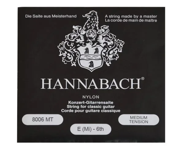 Hannabach Single BLK/Medium Silver E 6th 8006