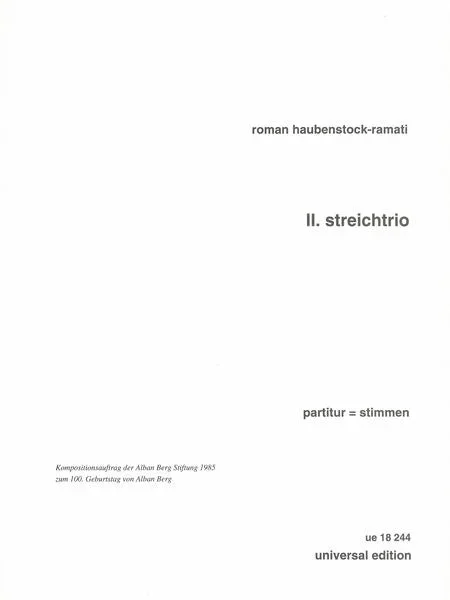 Haubenstock-Ramati: String Trio No. 2