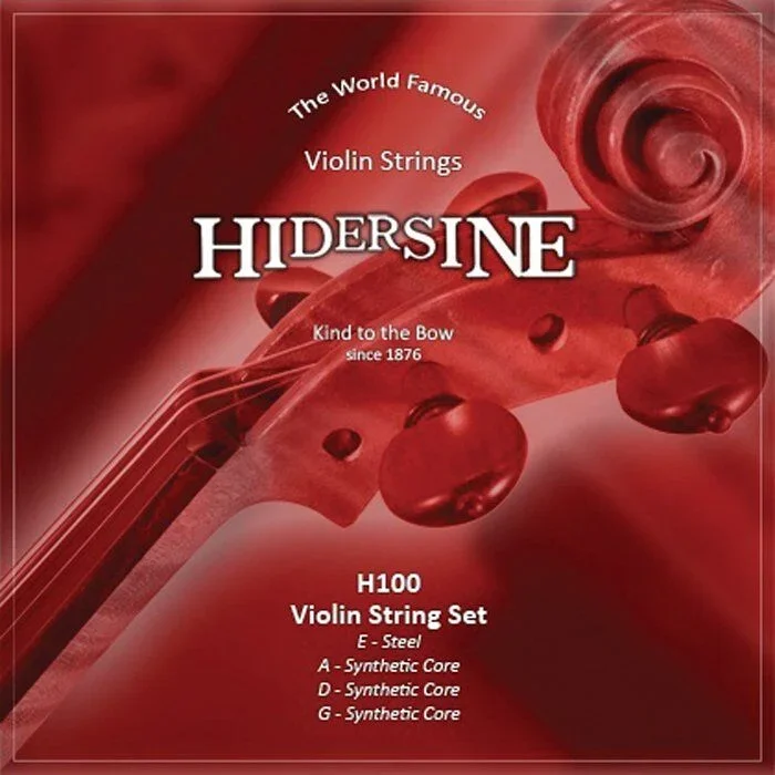 Hidersine H100 4/4 Violin String Set – Synthetic Core A, D, G & Steel E String
