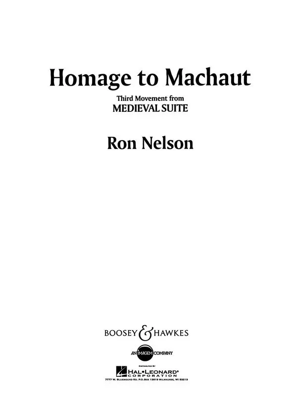 Homage Machaut Full Sc Book
