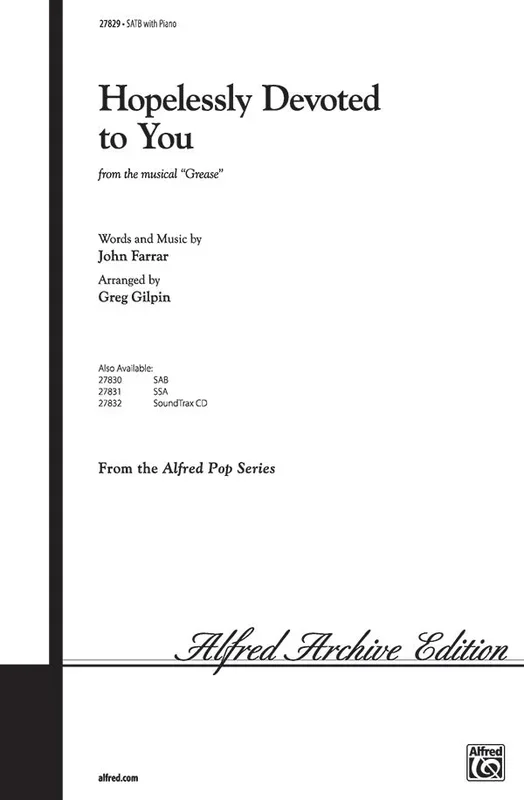 Hopelessly Devoted to You from ‘Grease’ (arr. for SATB & piano)