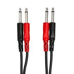 Hosa CPP-203 Stereo Interconnect – Dual 1/4in TS to Dual 1/4 TS – 3m