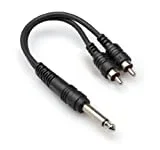 Hosa Y Cable, 1/4 In TS To Dual RCA