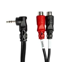 Hosa YRA-167 Stereo Breakout – 3.5mm TRS R/A to Dual RCA (F)