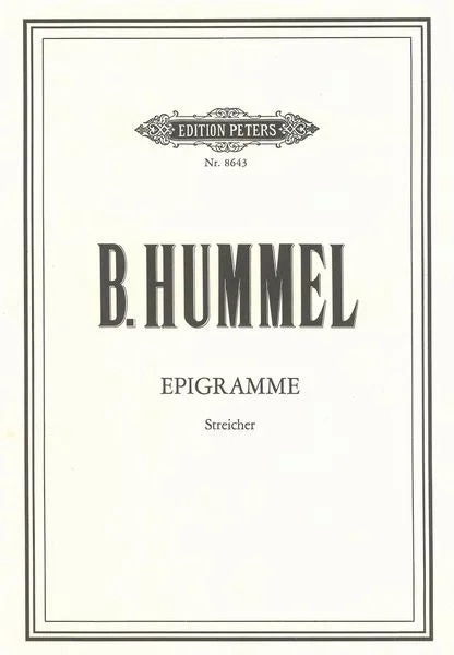 Hummel: Epigramme, Op. 69a