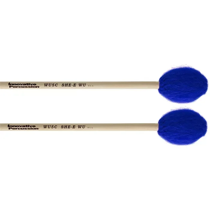 Innovative Percussion Hard Concerto Marimba Mallets – Electric Blue Bamboo Cord – Birch
