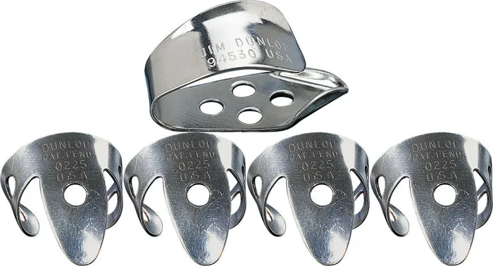 Jim Dunlop Nickel Silver: 1 x Thumb Pick & 4 x .020 IN Finger Picks, Guitar