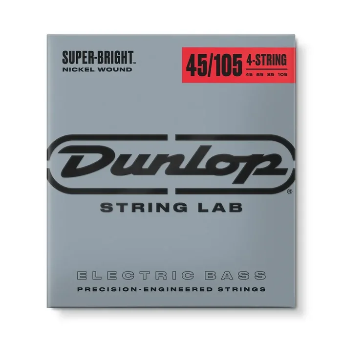 Jim Dunlop Super Bright Nickel Wound Medium 4-String Bass Guitar Strings Set 45-105