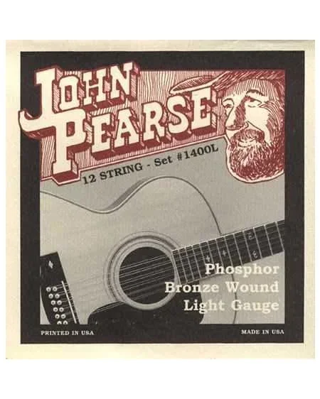 John Pearse 1400L Phosphor Bronze Light 12-String Acoustic Guitar Strings