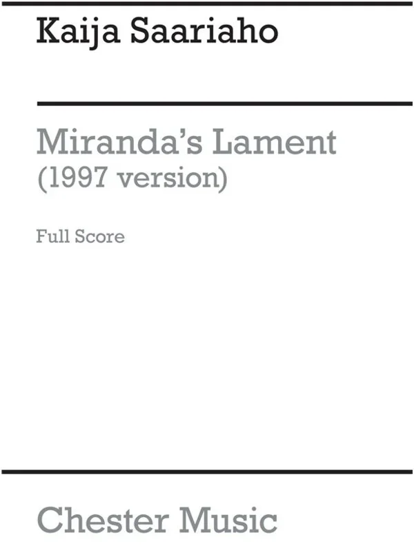 Kaija Saariaho Miranda’S Lament 97 Score