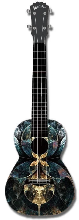 Kealoha “Ancient Realm” Design Concert Ukulele with Black ABS Resin Body
