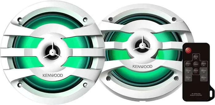 Kenwood KFC-1673MRBL 6-3/4″ 2-Way Marine Speakers With Built-In LED Lights (White)