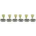 Kluson 3 Per Side Deluxe Series Pearl Double Ring Double Line Logo Tuning Machines Nickel