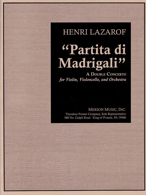 Lazarof: Partita Di Madrigali