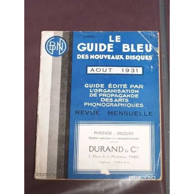 Le Guide Bleu Des Nouveaux Disques (1931)