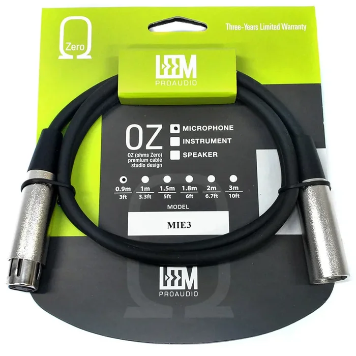 Leem 3ft Microphone Cable (XLR Male – XLR Female)
