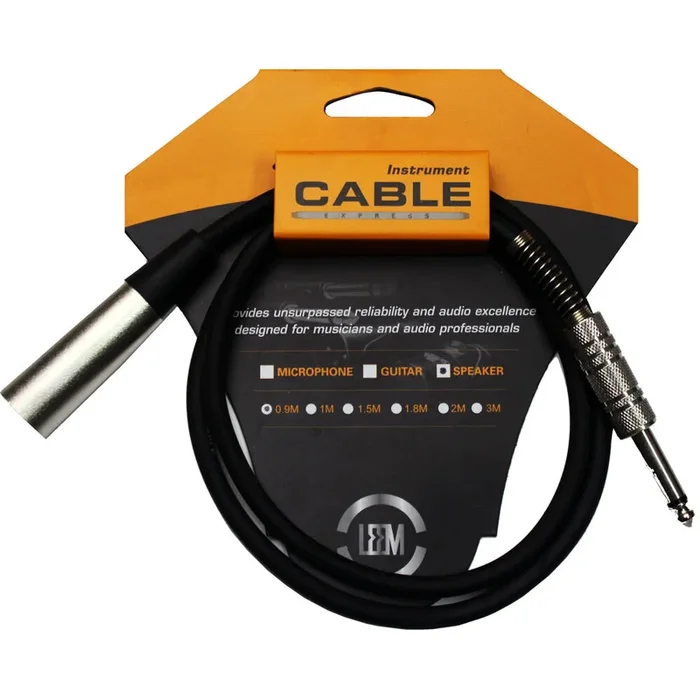 Leem 3ft Speaker Cable (XLR Male – 1/4″ Straight TS)