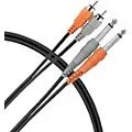 Livewire Essential Interconnect Dual Cable RCA Male to 1/4″ TS Male 6 ft. Black