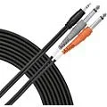 Livewire Essential Interconnect Y-Cable 3.5 mm TRS Male to 1/4″ TS Male – 15 ft. Black