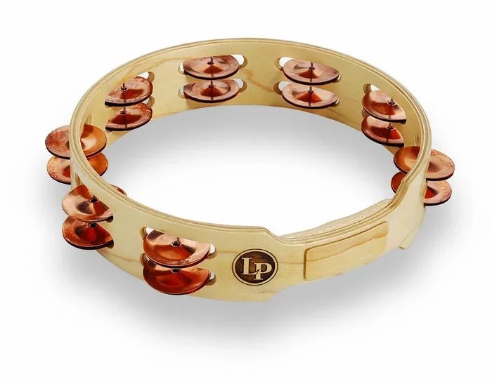 LP Accent 10″ Double Row Wood Tambourine with Copper Jingles